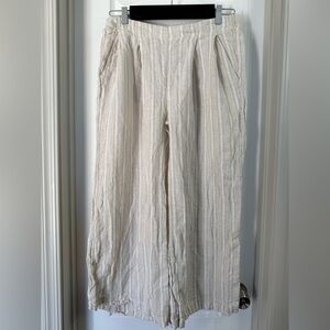 Free People Tan and White Stripe Pants Size S/P-